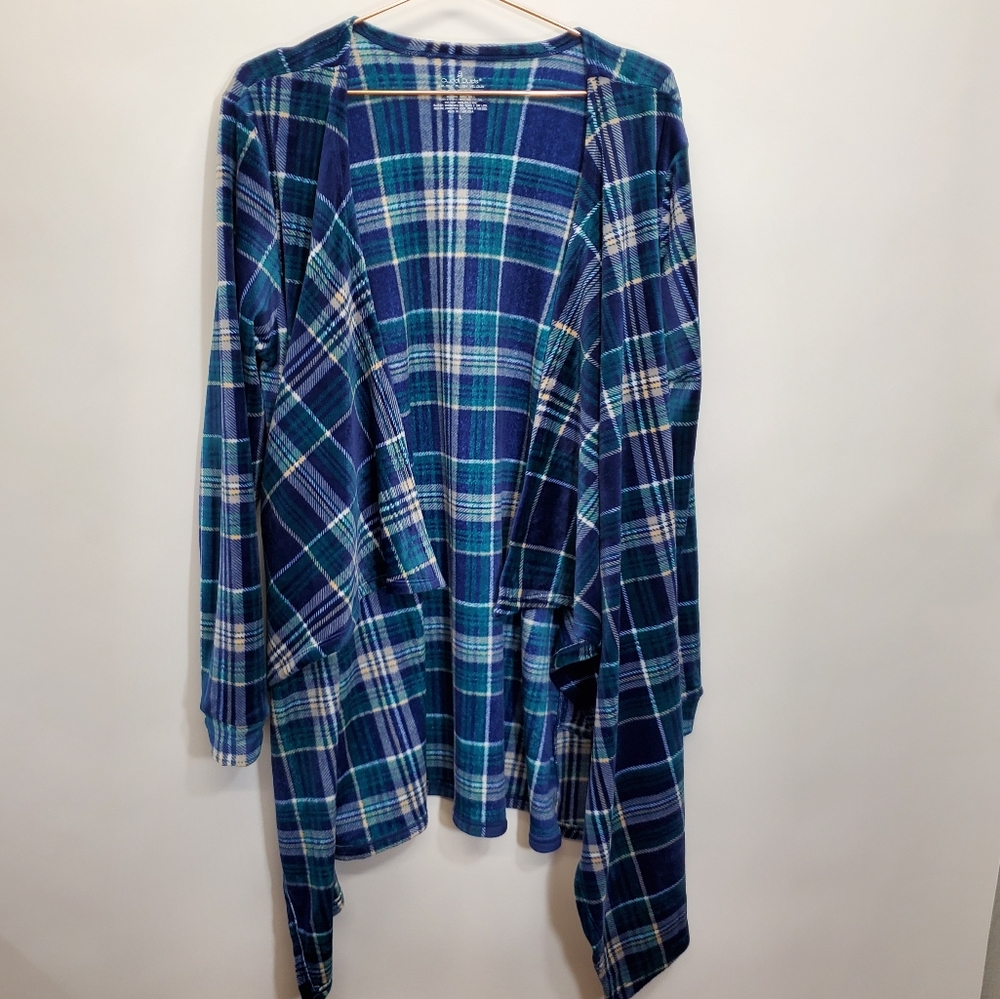 Cuddl Duds double plush Velour open cardigan wrap